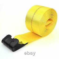 10Pcs 4x30' Winch Straps Yellow withflat hook, WLL 5400 Flatbed Tie Down Strap