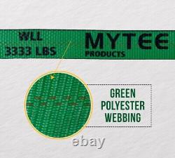 10Pk 2x30' Green Ratchet Straps with Flat Hooks 3333 # WLL Hi Visibility Tie Down