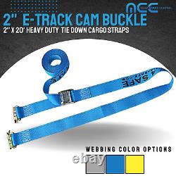 10 Pack 2' x 20' E-Track Cam Buckle Strap Truck Trailer Enclosed Cargo Tie Down