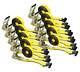 (10 Pack) 2x27' Yellow Tie-Down Ratchet Strap with Flat Hook, 3,333 lbs