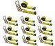 10 Pack 3 x 30' Ratchet Strap withFlat Hooks Flatbed Truck Trailer Tie Down Strap
