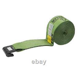 (10 Pack) 4 x 30' Winch Strap with Flat Hook Green Flatbed Tie Down