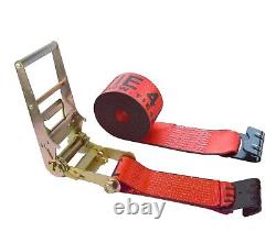 2 Pack 4 x 30' Ratchet Strap with Flat Hook Flatbed Truck Trailer Farm Tie Down