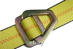 2 x 8 Ft Axle Wrap Auto Tie Down Ratchet Straps with Snap Hooks YELLOW 4 PACK