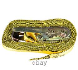 2x30' Yellow Ratchet Tie-Down Straps with Wire Hook 10000 Lbs Capacity (10 Pack)