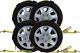 4 Pack 2 X9' over the Wheel Tire Straps with Ratchet, Swivel J Hook & Rubber Bl