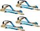 4 Pack 2 X 8' Tie down Ratchet Axle Straps with Snap Hooks with D-Ring and Pro