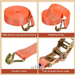 4 Pack 2 x 17Ft Tie Down Cargo Strap Double Hook Luggage Lashing Strap Orange