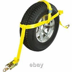 4-Pack Auto Hauler Trailer Ratchet Wheel Net Tire Tie-Down Strap CTS-RAT-CAM-4