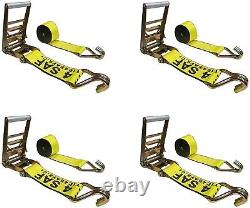 4 Pack Heavy Duty 4 x 30' Ratchet Strap with J Hook Farm Truck Trailer Flatbed