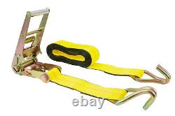 (4 Pack) Ratchet Tie-Down Straps with Wire Hook, 3 x 30' Yellow Ratchet Stra
