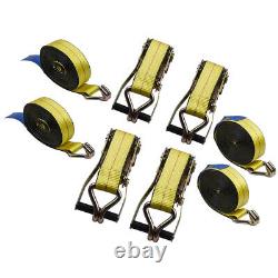 4-Pack Stainless Steel & Polyester Heavy Duty Ratchet Tie Down Straps 10000 Lbs