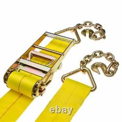4 x 40' Heavy Duty Ratchet Strap with Chain Extensions