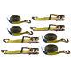 4 x J-Hook Ratchet Tie Downs Polyester Web Strap 2 in x 27 ft x 10000 lbs New