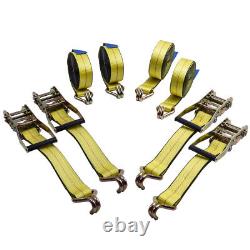 4 x Strap 2 x 27' Ratchet Tie Down with j Hook Truck towing Cargo hauling 10000lb