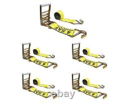 5 Pack Heavy Duty 4 x 30' Ratchet Strap withJ Hook for Farm Truck Trailer Flatbed