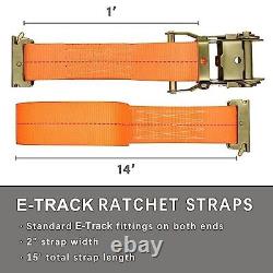 8Pack E-Track Straps Ratchet Etrack Strap Box Truck Strap Tie Down Heavy Duty