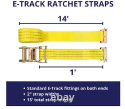 8Pack Premium Ratchet Tie Down Straps 2 x15' Heavy Duty Ratchet Strap Van Truck