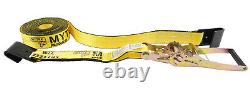 (8 Pack) 2X40' Ratchet Straps withflat hook, WLL 3333 Tie Down Strap