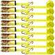8 Pack 2 Inch x 15 ft Ratchet Tie Down Straps Heavy Ratchet Straps Up to Yellow