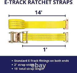8 Pack E-Track Ratchet Straps 2 X15' 4400LB Tie Down