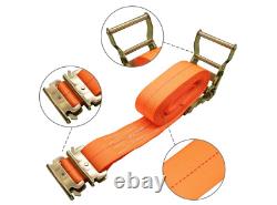 8 Pack Orange Ratchet Tie Down Straps 4400lbs 2 x 15' Heavy Duty Ratchet Strap