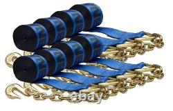 8 Pk 4x30' Kinedyne Winch Strap with Chain Anchor, WLL 5400 # Trailer Tie Down