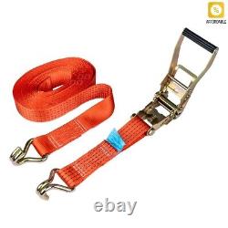Fastening Strap Tie Down Ratchet Red Two-Piece 5000KG 50MM 6M For Trucks Cars