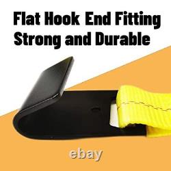 Flat Hook Ratchet Straps, 4 Pack Heavy Duty Tie Down Straps 2 x 27' Weather