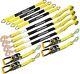 Heavy Duty Adjustable Car Tie Down Kit with PROSeries Yellow with Axle Straps