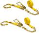 Heavy-Duty Ratchet Straps with Chain Ends and Grab Hooks, 10,000 Lbs