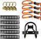 Motorcycle Kit 8' Ratchet Tie down Straps, Wheel Chock, 2' E-Track Rails, O Rin