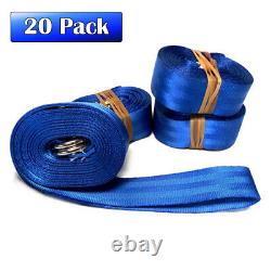 Nylon Webbing Tie Down Straps Double D Ring 1.5 x 13' 20 Pack
