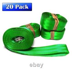 Nylon Webbing Tie Down Straps Double D Ring 1 x 20' 20 Pack