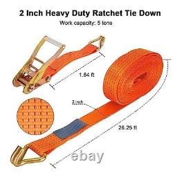 Ratchet Straps, 2 x 28' Heavy Duty Tie Down Strap 10000 lbs Load Capacity