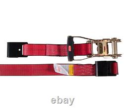 Ratchet Tie-Down Straps with Flat Hook 10,000 Lbs Capacity Red (10 Pack)