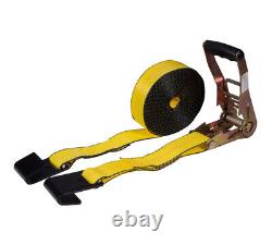Ratchet Tie-Down Straps with Flat Hook 10,000 Lbs Capacity Yellow (10 Pack)