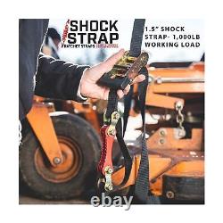SHOCKSTRAP Heavy Duty Ratchet Strap Tie Downs 1.5 x 15' with Gated Hooks, 2