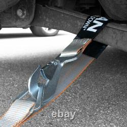Snap Hook Ratchet Axle Tie Down Strap 2x114 4 Pack Silver Series 3300 lbs SWL