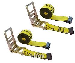 USA 2 Pack 4 x30' Ratchet Strap withFlat Hook Flatbed Truck Trailer Farm Tie Down