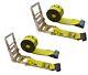 USA 2 Pack 4 x30' Ratchet Strap withFlat Hook Flatbed Truck Trailer Farm Tie Down