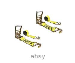 USA 2 Pack Heavy Duty 4 x 30' Ratchet Strap withJ Hook Farm Truck Trailer Flatbed