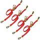 USA 4 Pack 2 x8' Ratchet Tie Down Strap withTwisted Snap Hook for Trailer Wrecker