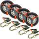 VULCAN Car Tie down with Chain Anchors Lasso Style 2 Inch X 96 Inch 4 Pack