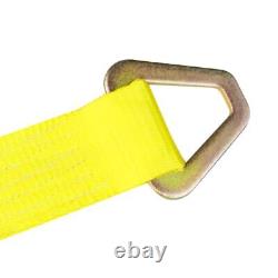 VULCAN Classic Yellow Axle Strap Tie Down Kit Snap Hook Ratchet Straps