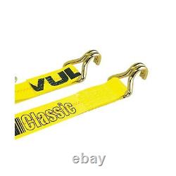 VULCAN Complete Axle Strap Tie Down Kit with Wire Hook Ratchet Straps Class