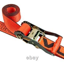 VULCAN PROSeries Orange Axle Strap Tie Down Kit Wire Hook Ratchet Straps